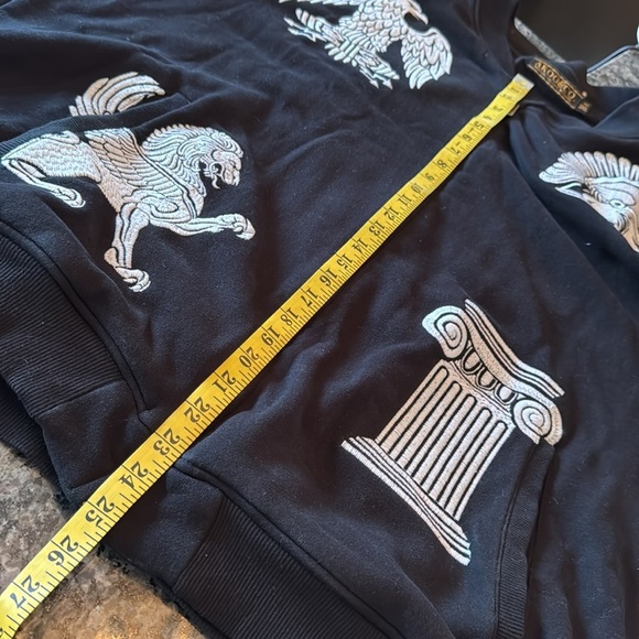 AKOO vintage black full zip Embroidered varsity Jacket sweatshirt EUC XXXL - Picture 13 of 13